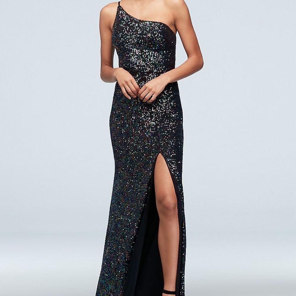 Women’s formal black sequins dress size 10